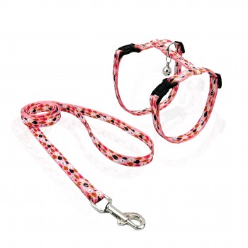 CAT HARNESS WITH LEASH FISH FLOCK PINK MEDIUM