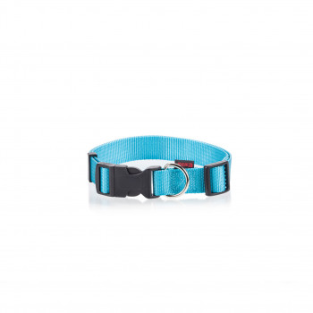 DOG COLLAR PLAIN FL.BLUE M  2 X 32-50CM