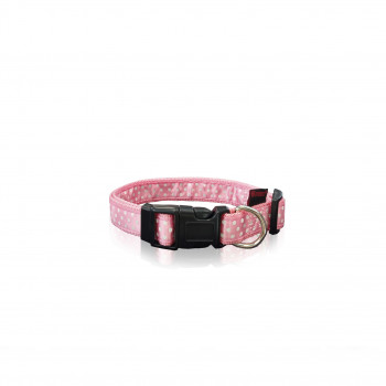 DOG COLLAR DOTS-PINK XS-S 1.5 X 19-33CM