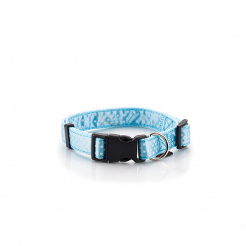 DOG COLLAR DOTS-L.BLUE XS-S 1.5 X 19-33CM