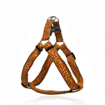 DOG HARNESS A CUTE BONES ORANGE XS 1.5 X 25-35CM