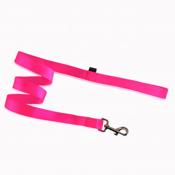 DOG LEASH PLAIN FL.PINK M   2 X 120CM