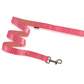 DOG LEASH DOTS PINK M 2 X 120CM