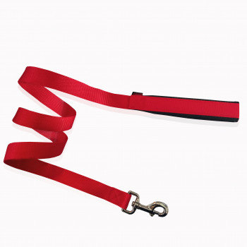 LEASH NEOP/NE HANDLE PLAIN RED M  2 X 120CM