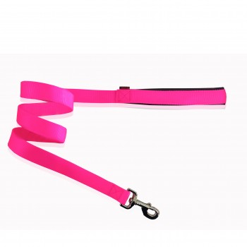 LEASH NEOP/NE HANDLE PLAIN FL.PINK L 2.5 X 120CM