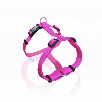 DOG HARNESS B PLAIN F.PINK M   2 X 40-60CM