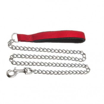 CHAIN LEAD WITH NYLON NEOPRENE HANDLE RED3mmX120cm