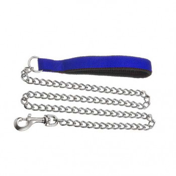 CHAIN LEAD WITH NYLON NEOPRENE HANDLE BLUE3mmX120cm