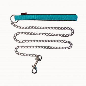 CHAIN LEAD WITH NYLON NEOPRENE HANDLE F.BLUE3mmX120cm