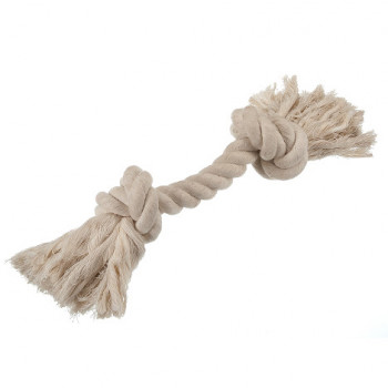 WHITE ROPE COTTON TOY 2 KNOTS  28mm X 28 cm  220 gr