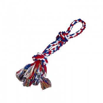 DOUBLE ROPE COTTON TOY  2 KNOTS  28mm x 60cm  520 gr