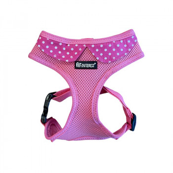 MESH HARNESS PINK & COLLAR DOTS M