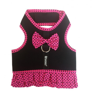 MESH HARNESS PINK-BLACK & SKIRT DOTS XL