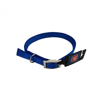 DOG COLLAR D/L METAL BUCKLE 25mm x 60cm RED,BLUE,BLACK